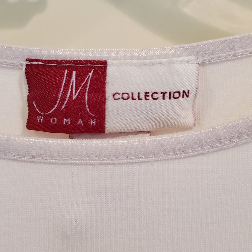 White Ribbed JM Collection Top - Picture 2 of 5
